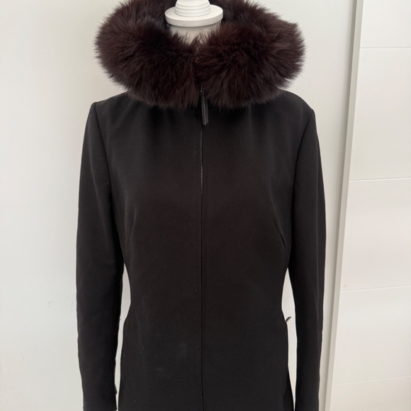 Prada Black Sport Fur Jacket Peacoat Fall/Winter Coat Designer Luxury Art.28x818 - Picture 2 of 15
